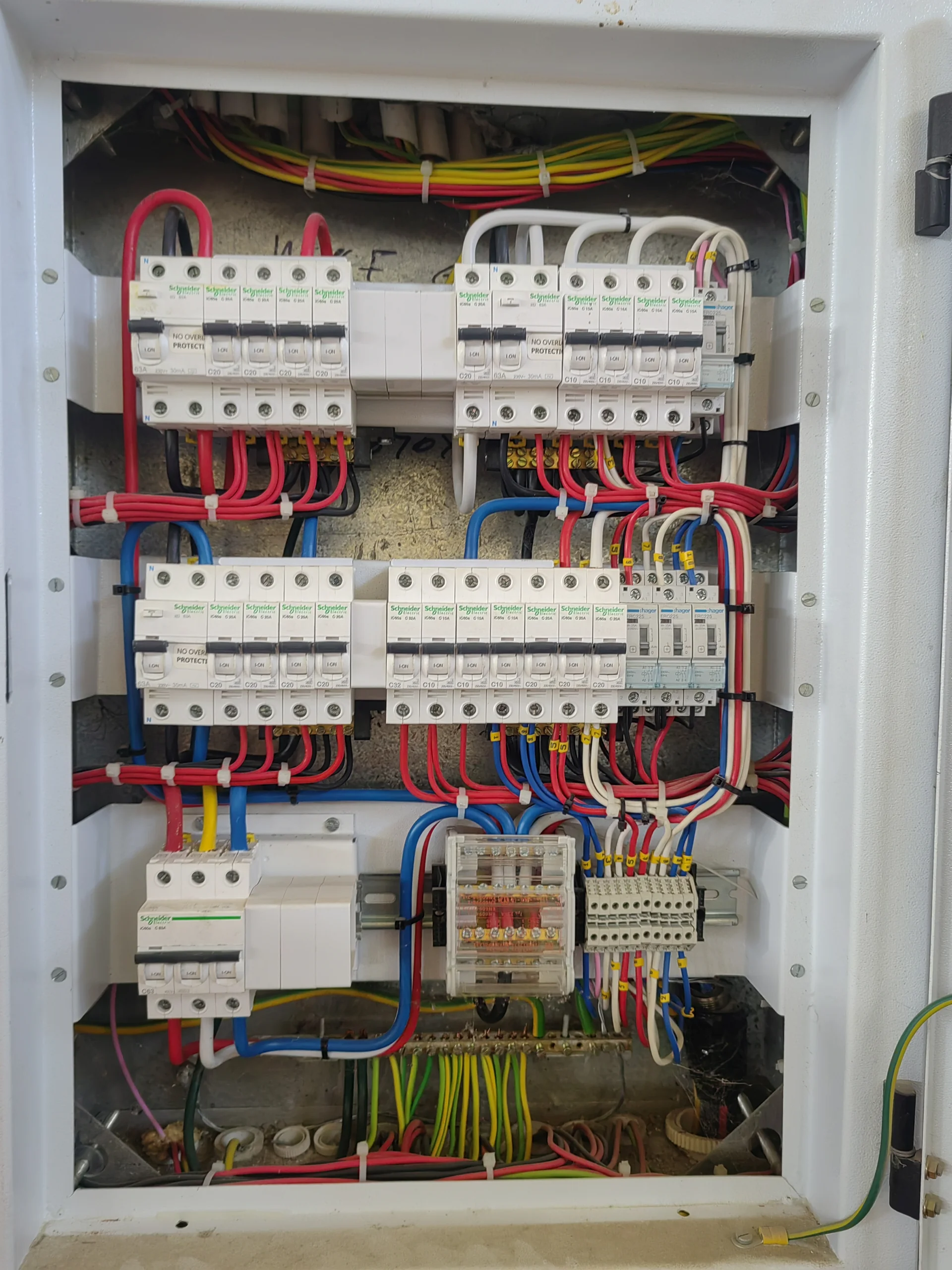 Rows of solar panels mounted on a sloped residential roof